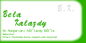 bela kalazdy business card
